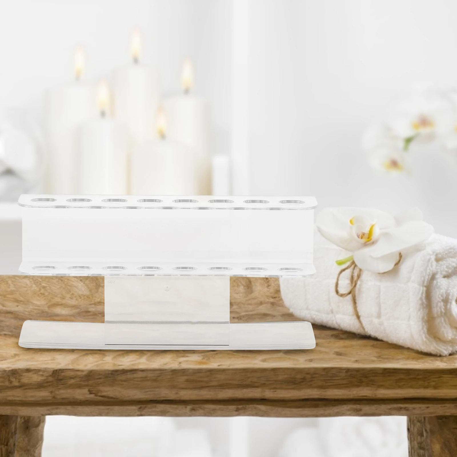 8 穴ピンセットホルダー耐久性のあるまつげディスプレイラックメイクアップツール小さな透明なロングピンセットラック使用