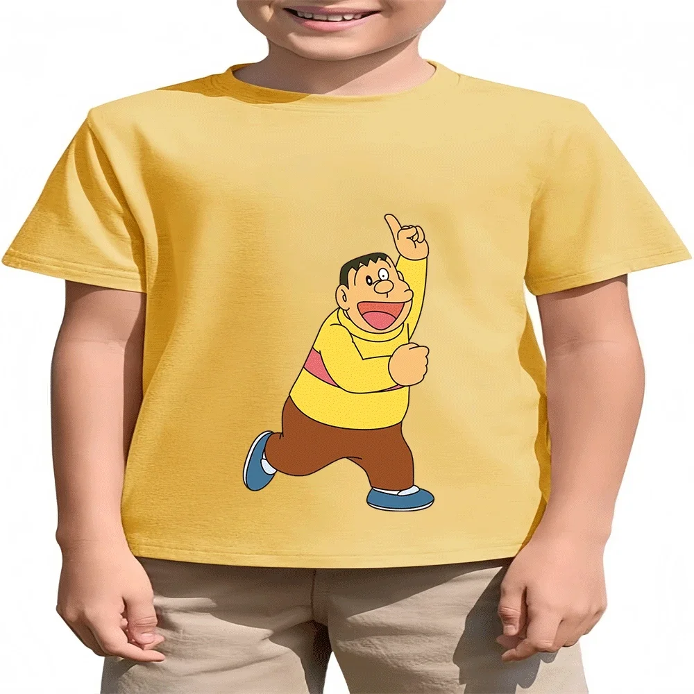New Cartoon Print Doraemon 2026 Cotton T Shirt Summer Fashion Kids Hot Sale