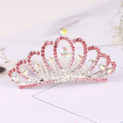 Children Large Hair Comb Tiara Crown Luxurious Hair Accessories Pageant Ornaments for Birthday or New Year Gifts