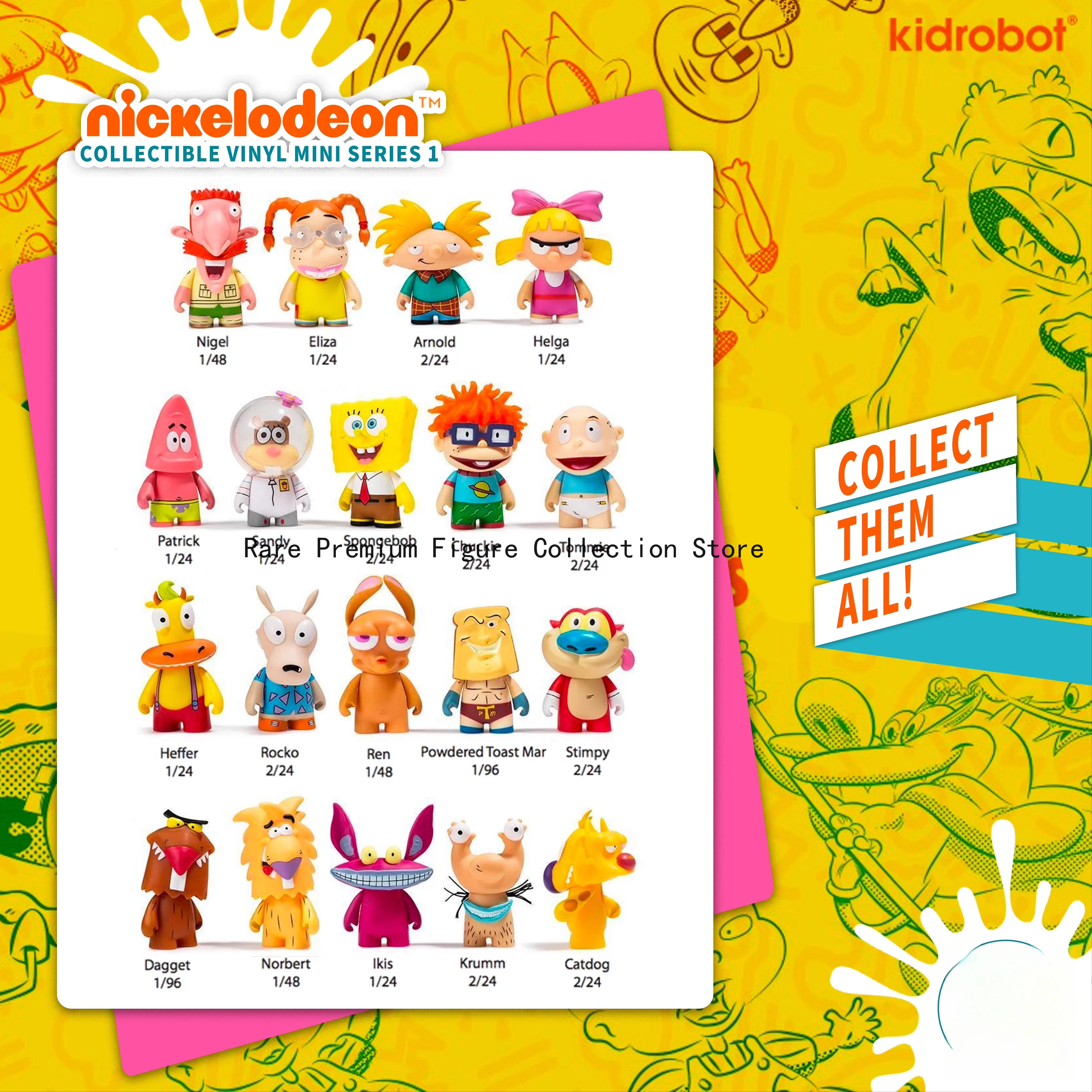 

In Stock Kidrobot Nickelodeon 90s Series 1 Blind Box - Nostalgic Cartoon Themed Collectible Trendy Toy Figurines for Fans