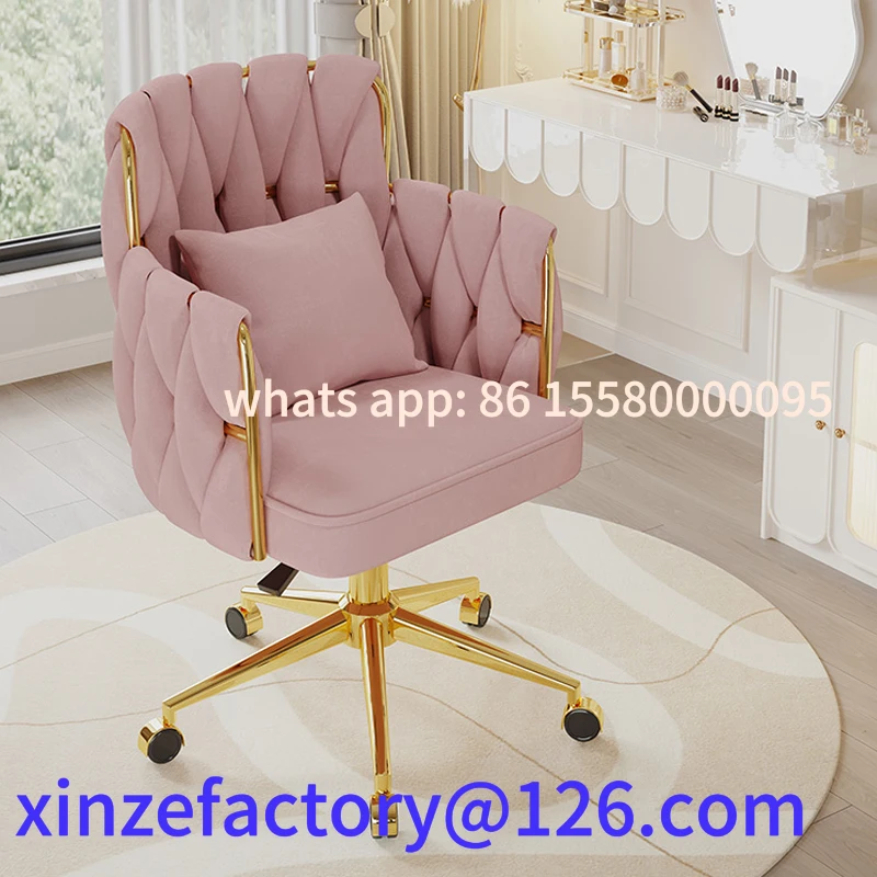 

Customizable light luxury velvet office chair, modern back comfort chair