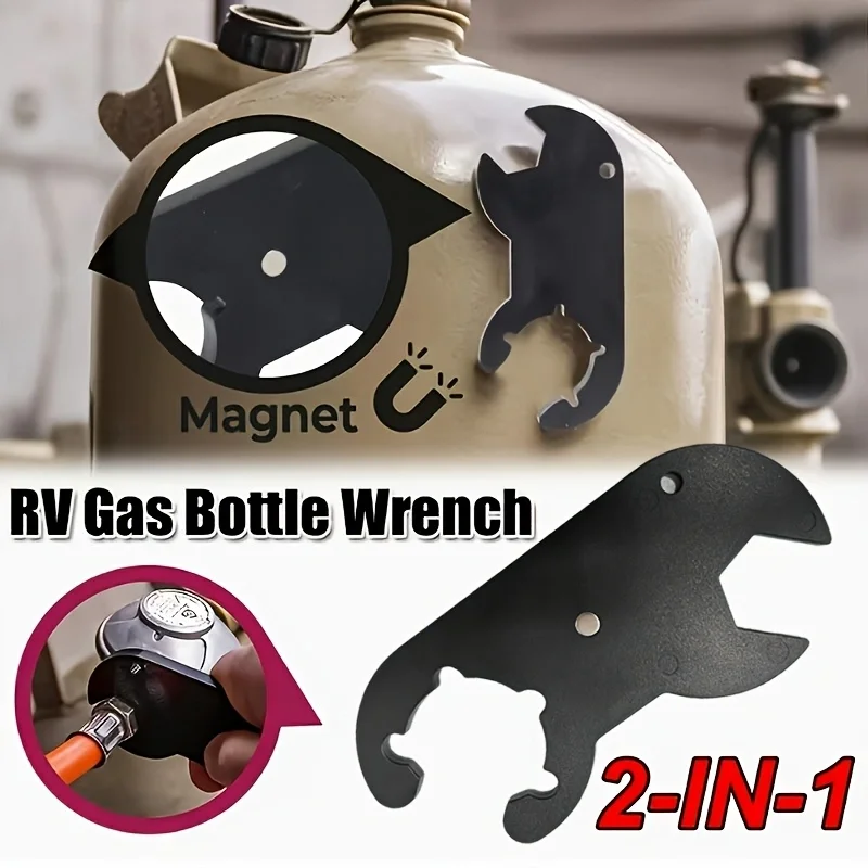 Dual-Head Gas Cylinder Wrench, Heavy-Duty PVC Tool for RVs. Fits Most Gas Cylinders, for Outdoor & Kitchen Use.