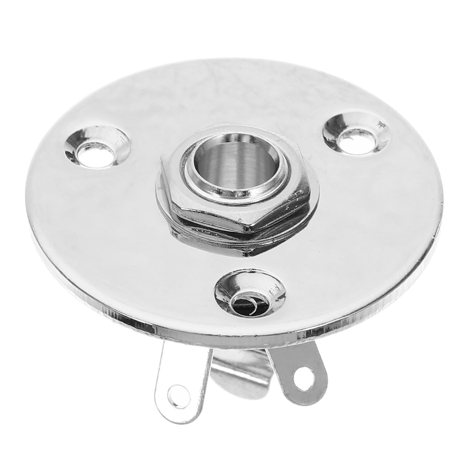 

Round 1/4 Inch 6.35mm Guitar Jack Plug Socket Guitar Pickup Output Input Jack Plug with Jack Plate Screws for Electric Guitar Ba