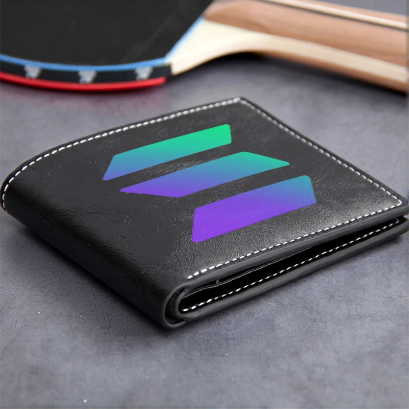 Elegant Black PU Wallet with Gradient Arrow Design Lightweight Durable Business Style for Men Premium Compact Billfold
