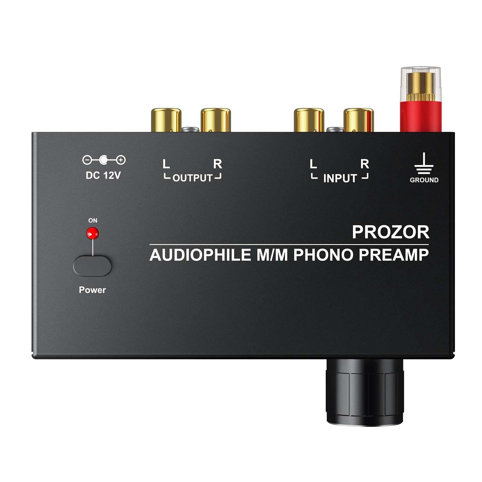 PROZOR Phono Preamp Preamplifier RCA Input to RCA 3.5mm Jack Output Phono Preamplifier with EU Power Adapter Level Control