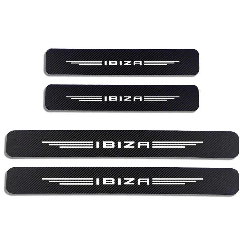 For Seat Leon MK3 MK2 Ibiza 6J 6L FR Ateca Arona Carbon Fiber Car Door Sill Protector Sticker Decal Auto Accessories