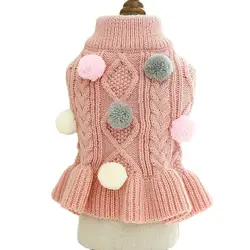 Small Dog Cat Knited Sweater Dog Jumper Balls Design Puppy Hoodie Winter Warm Clothes Apparel