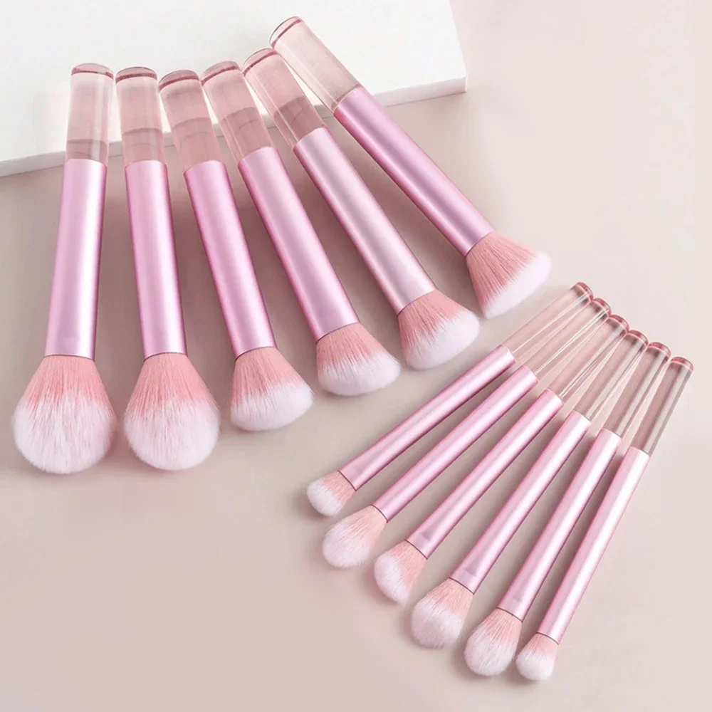 12Pcs Synthetic Makeup Brushes Kit Soft Hair Foundation Blush Eyeshadow Concealer Cosmetic Brushes Face Eye Beauty Makeup Tools