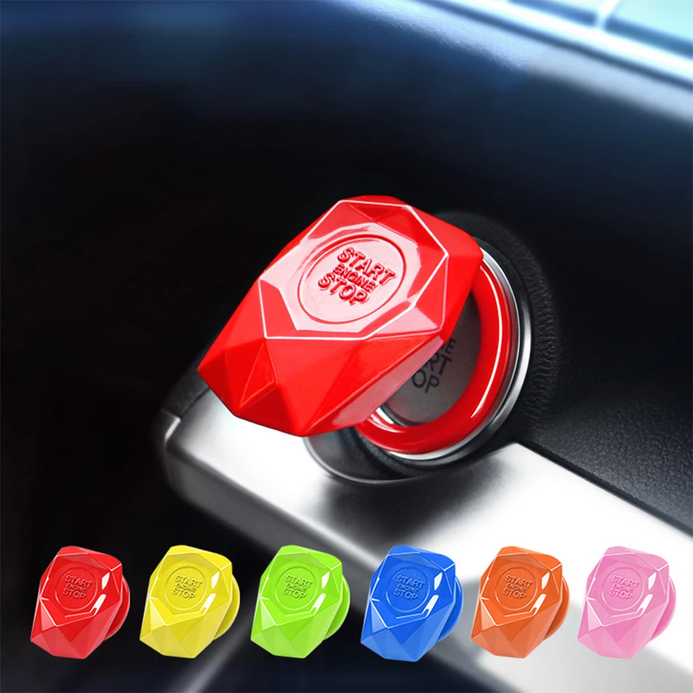 Universal Car Engine Start Stop Switch Button Cover Decoration Button Sticky Cover Car Accessories Car Interior Decoration Ring