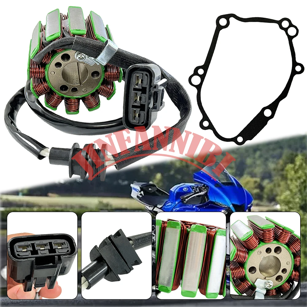 For Yamaha YZF-R1 FZ1 FZ8 #2D1-15451-10 Magneto Stator Coil & Cover Gasket Kit