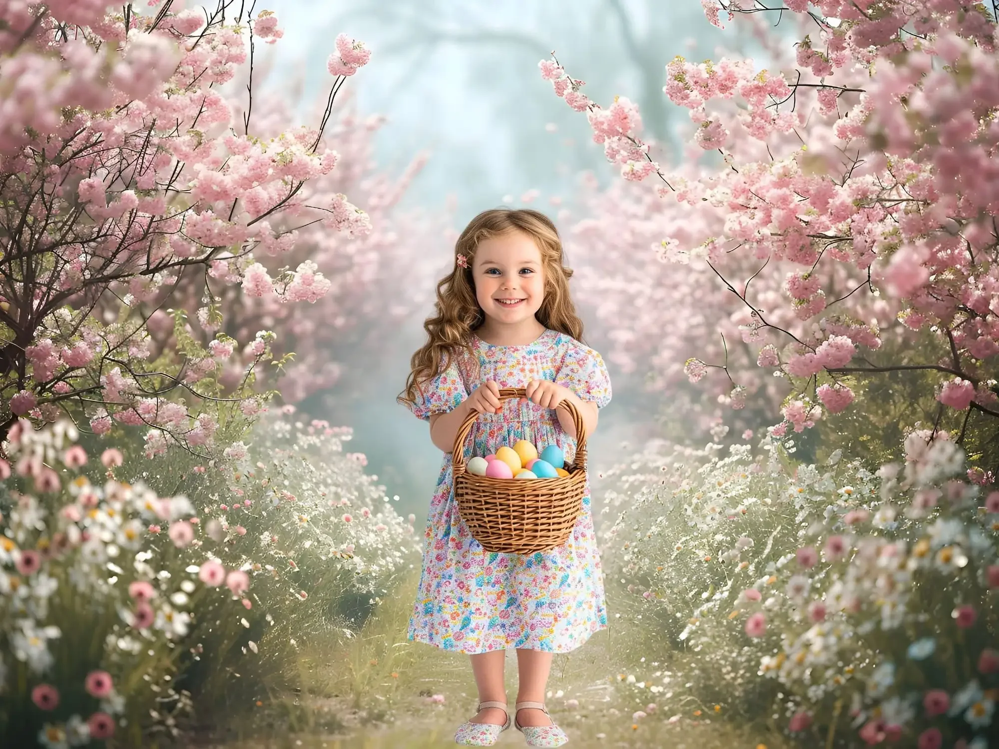 Mehofond Photography Background Dream Spring Easter Garden Floral Child Birthday Party Art Portrait Decor Backdrop Photo Studio