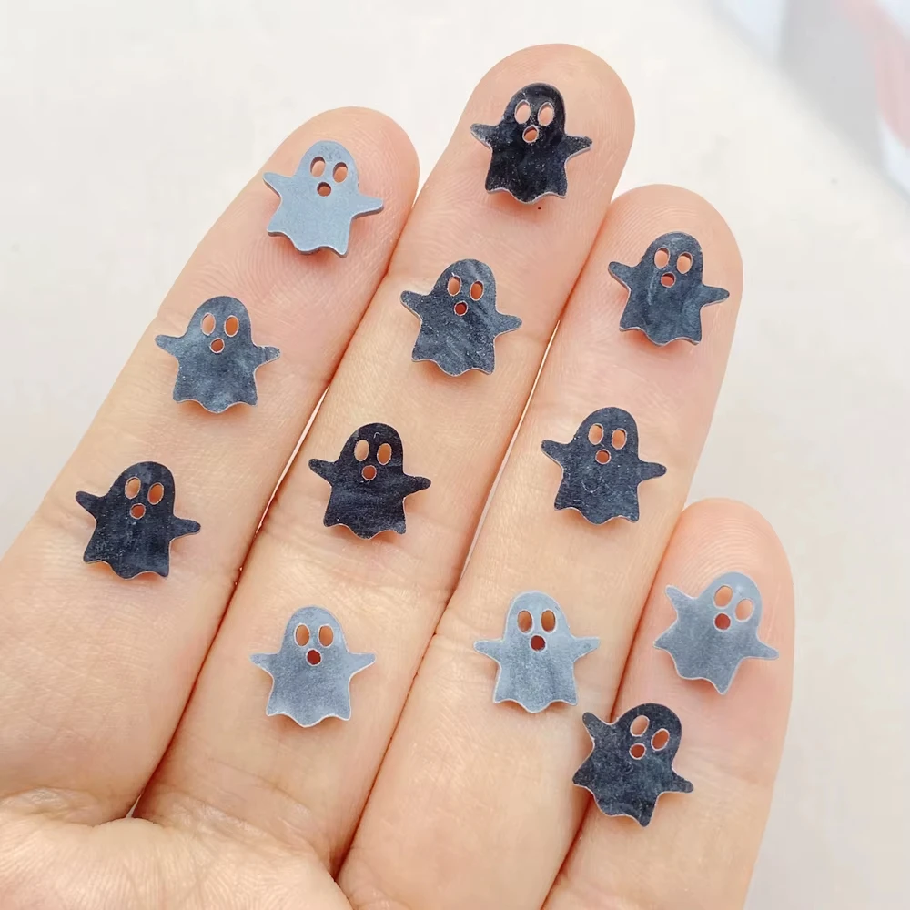 새로운 할로윈 아크릴 유령 도매 미니 수제 DIY 네일, 스터드, 헤어핀 및 액세서리 레진 재료