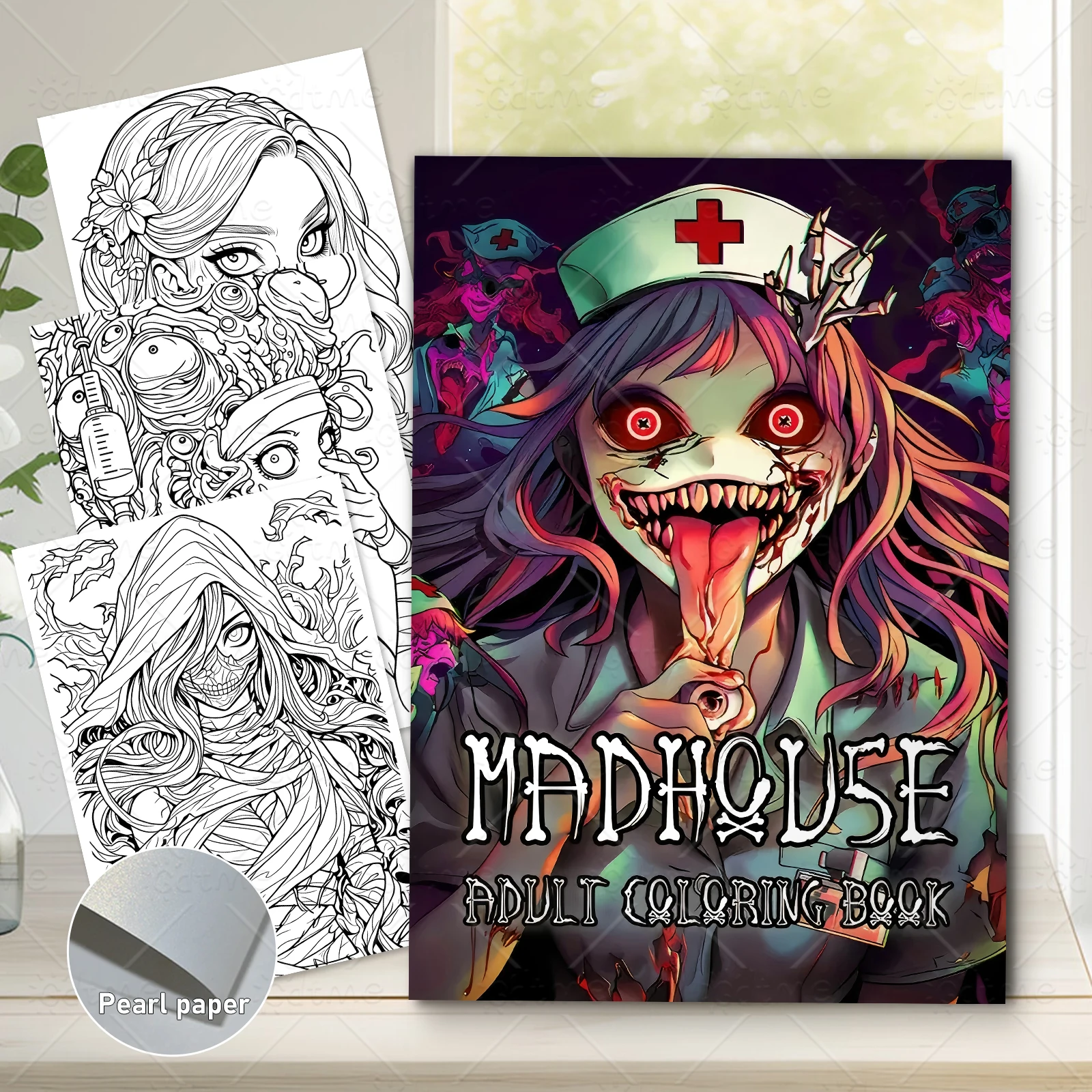 

Атмосфера ужасов: книжка с картинками для взрослых и подростков. Размер А4, уменьшение стресса, раскраска для релаксации, красоты ужасов