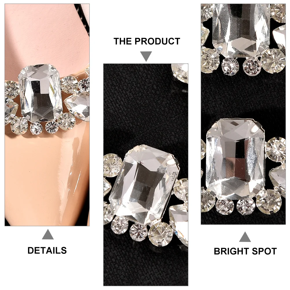 

2Pcs Rhinestone Shoe Buckles Crystal Bridal Clips Wedding Dance Party Shoe Jewelry Decorative Clip Accessories