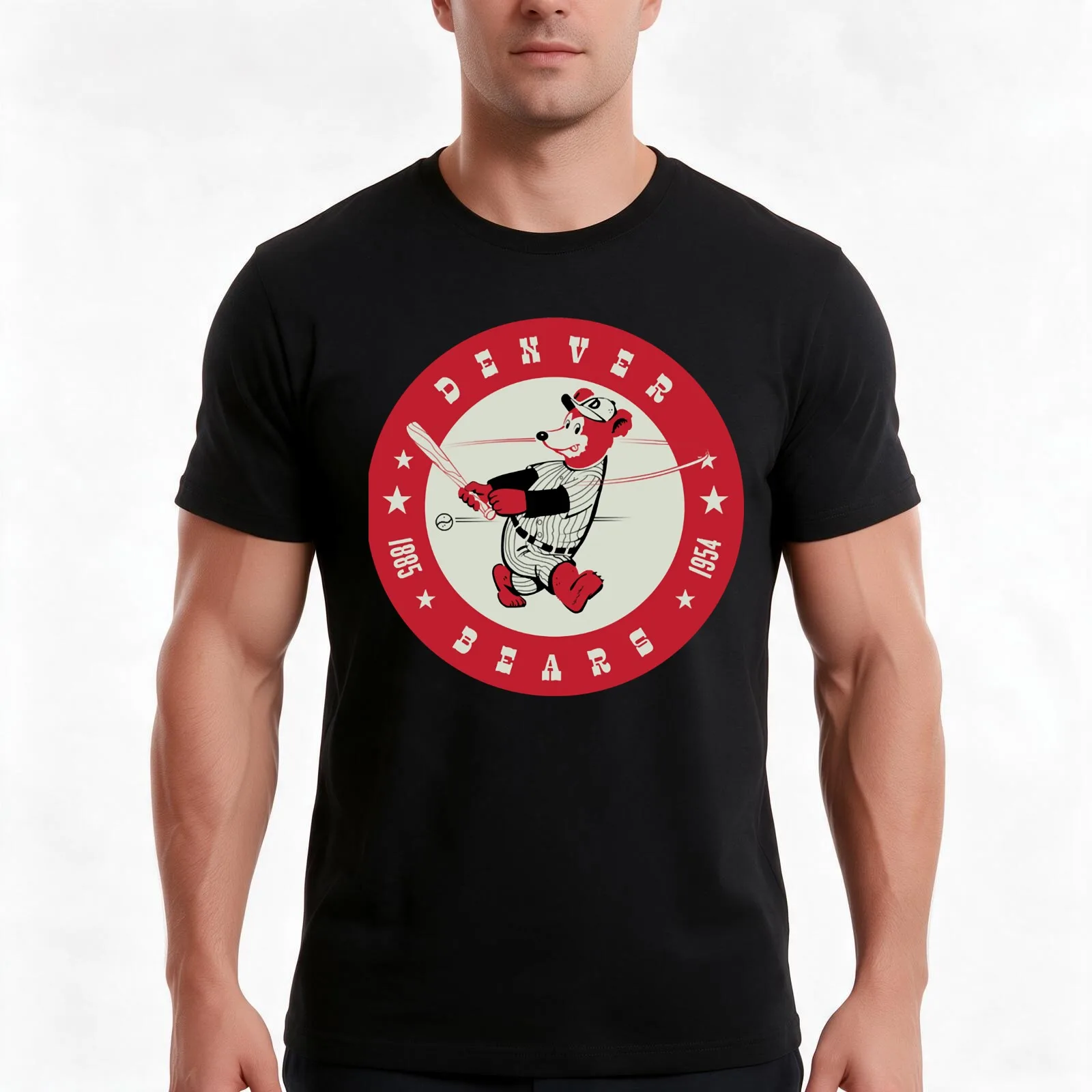 Denver Bears vintage crest Classic T-Shirt Summer Casual Cotton Tee Oversized Streetwear Tops Vintage Graphic Print