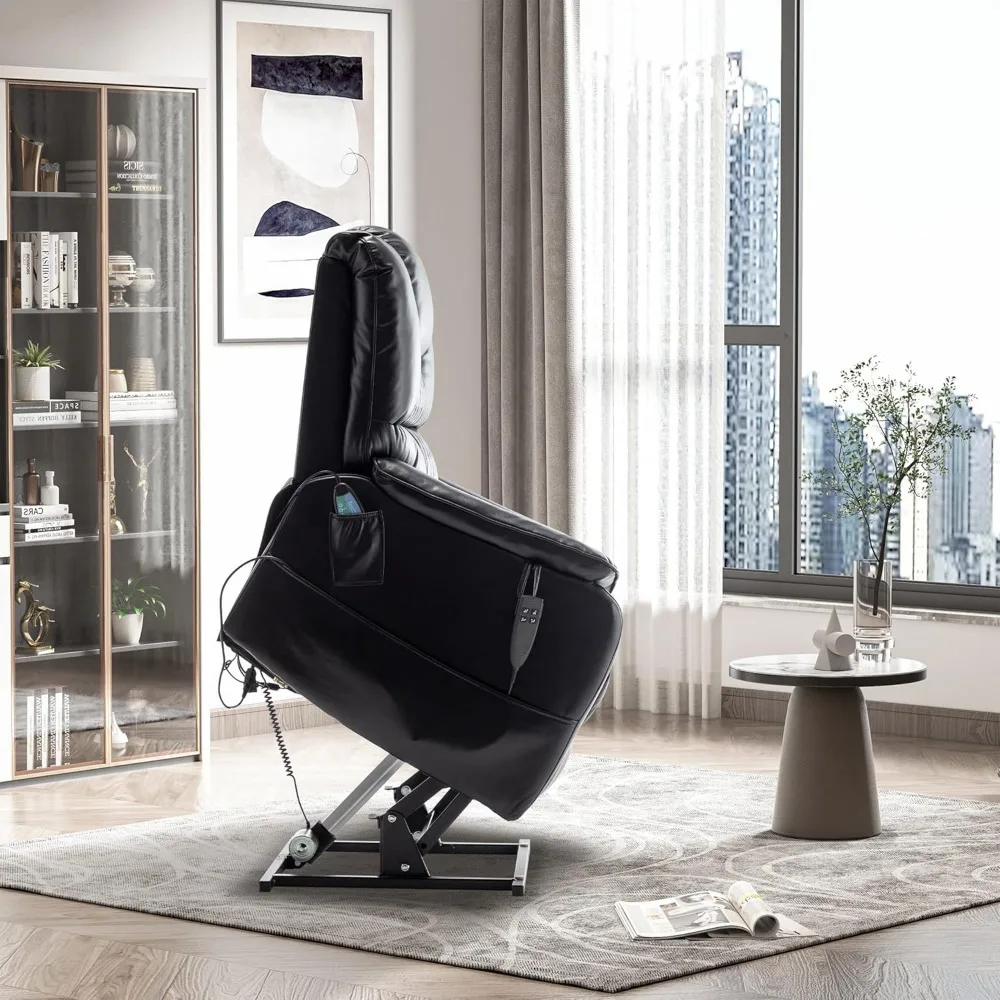 كرسي رفع كبير الحجم بمحرك مزدوج مريح لكبار السن مع حرارة وتدليك، عرض المقعد مقاس 25 بوصة، سعة 400 رطل