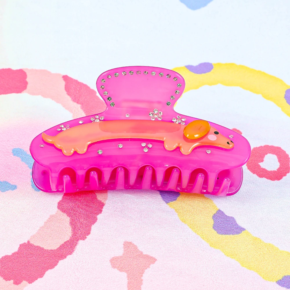 مخلب شعر ألماني لطيف مرصع بالألماس الوردي، مخلب شعر متعدد الوظائف #1