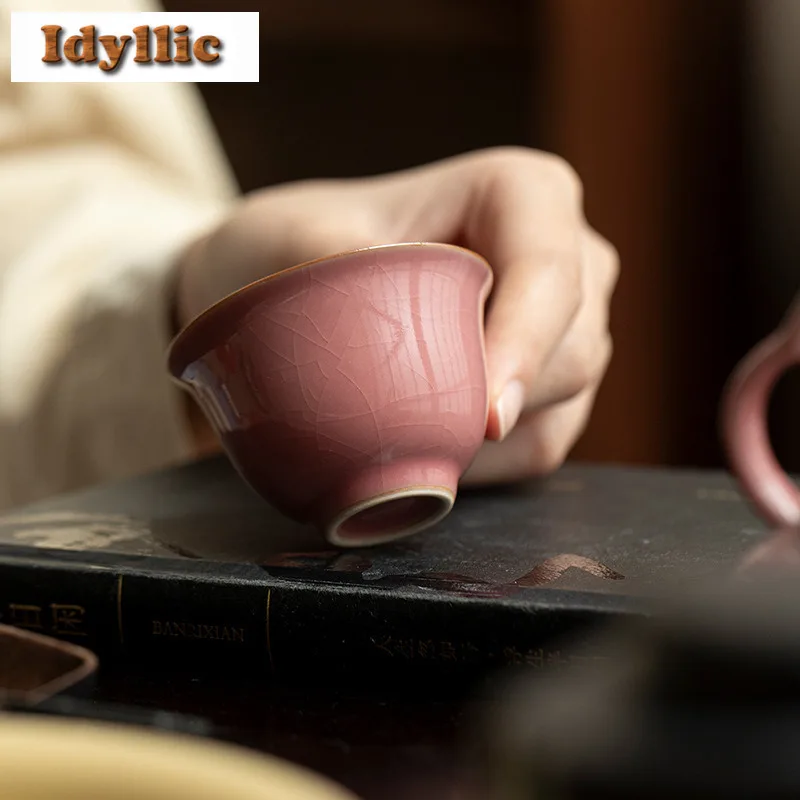 2 قطعة/الوحدة 50 مللي الوردي رو فرن فنجان الشاي الرجعية الشاي السلطانية فنجان شاي مجموعة الشاي تذوق رائحة كوب Jianzhan ماستر الكؤوس الصينية طقم شاي الحرفية #4