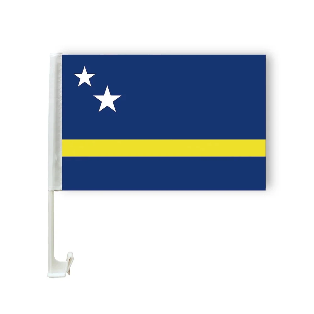 Xvggdg Car Flag Banner Size 45X30cm Curacao Caribbean Island Netherlands Kingdom Car Flag