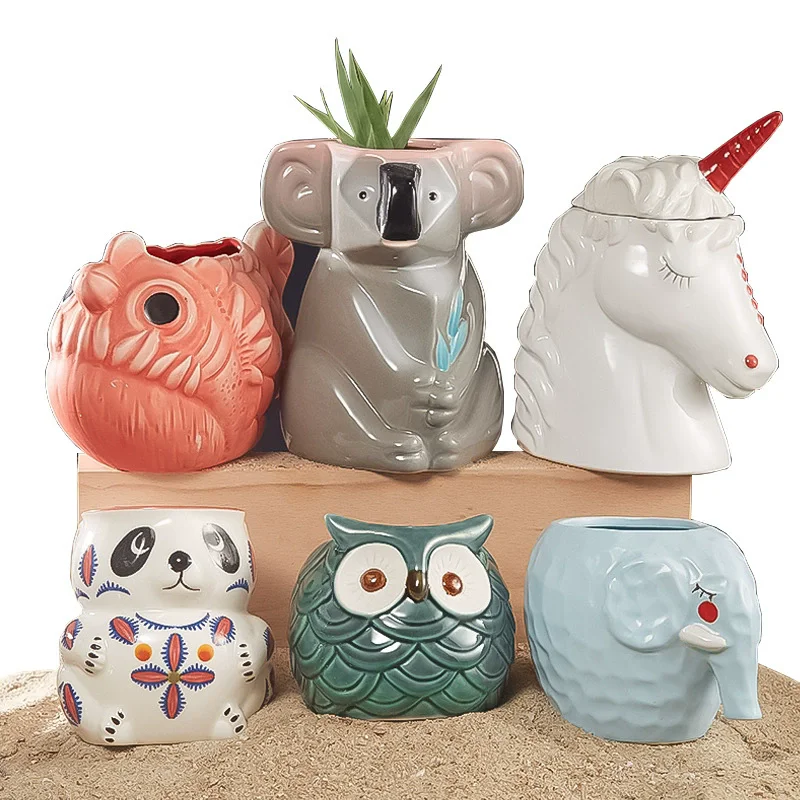 

Ceramic Hawaii Tiki Mugs Creative Animal Shape Cocktail Glasses Beer Glass Martini Glasses Beverage Mugs Funny Cup Coffee Cup