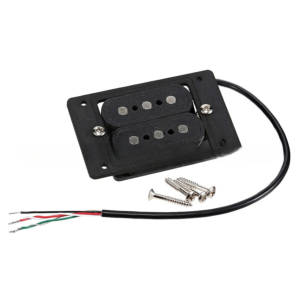 4 Core Wire Humbucker Pickup Black Frame Magnetic Pickup Suitable for 3 String Cigar Box Guitar Fiberglass Guitar