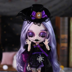 ICY DBS Blyth 1/6 doll hand painted makeup theme set skull face shell sleepy eyes long eyelashes bjd doll complete set sd