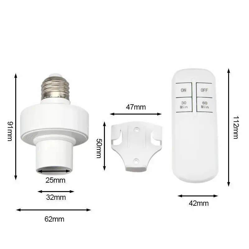 Smart Remote Control Light Switch E27 LED Lamp Wireless Timer Holder Bulb Base Socket On/Off 30M Range For Ceiling Chandelier image 6