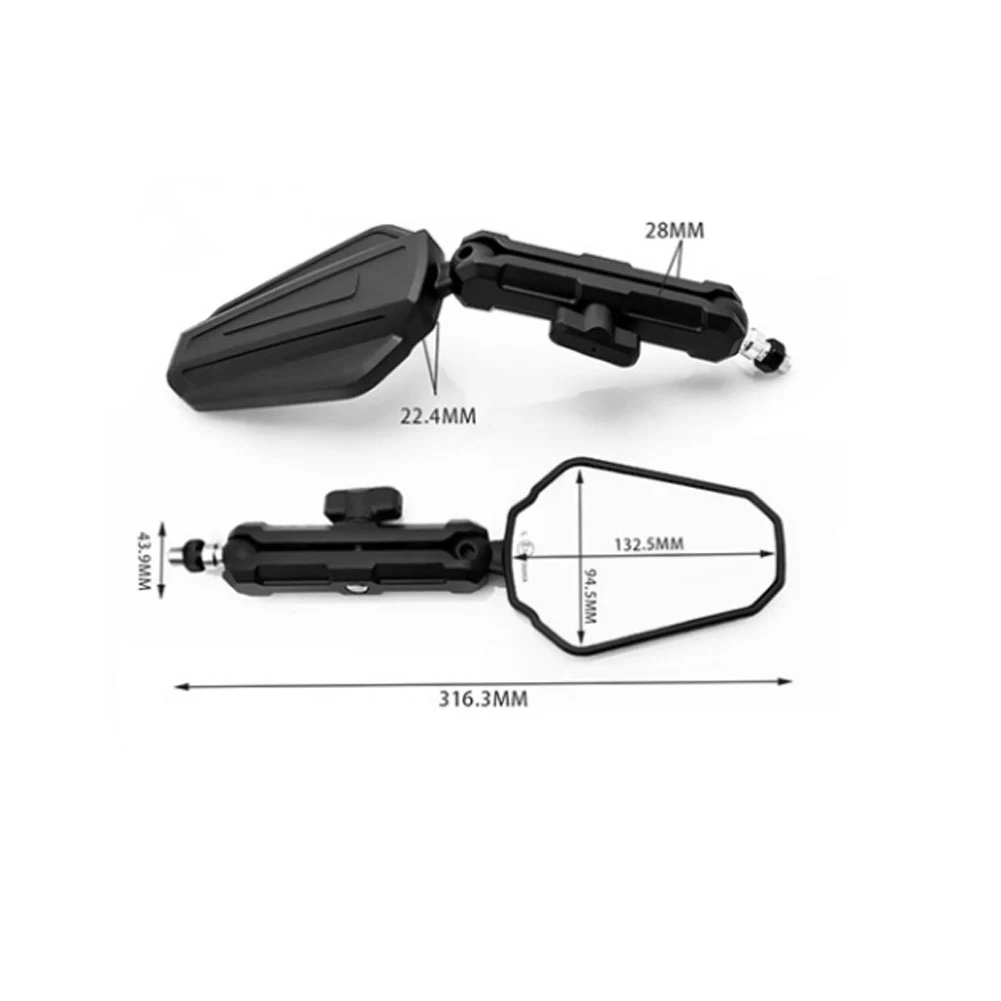 Motorcycle Mirrors Foldable Rear View Handlebar Side Mirror Adjustable for Motorbike Street Dirt Electric Bike Ebike Scooter