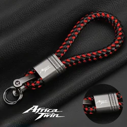 For HONDA Africa Twin CRF 1100 1000L XADV NC750X Accessories Custom LOGO Motorcycle Braided Rope Keyring Metal Keychain