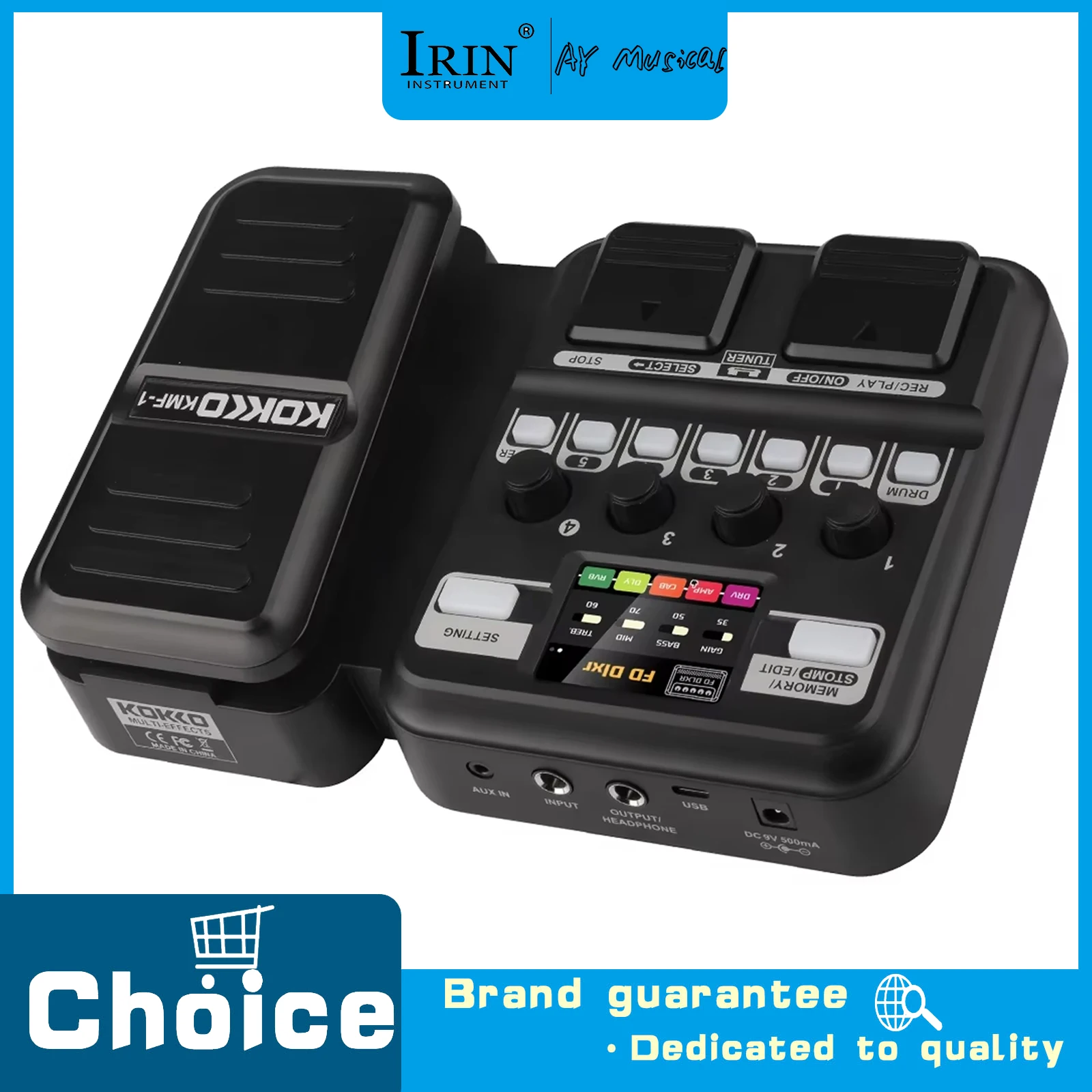 

KOKKO KMF-1 Guitar Pedal Synthesized Effect 18 Amp Models IR 512 Dot Sampling Drum Machine and Loop Function Guitar Accessories