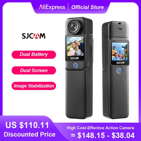 SJCAM C300 caméra d'action de poche 4K FHD avec longue durée de vie de la batterie vidéo 30M étanche 5G WiFi caméra Sport Action Cam