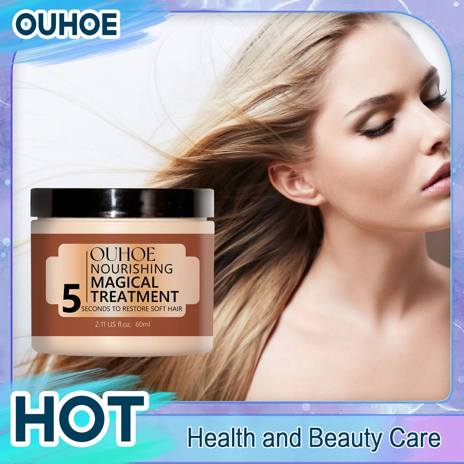 

Magical Hair Mask 5 Seconds Repair Frizzy Damaged Soft Smooth Shiny Keratin Treatment Deep Moisturize Nourishing Scalp Hair Care