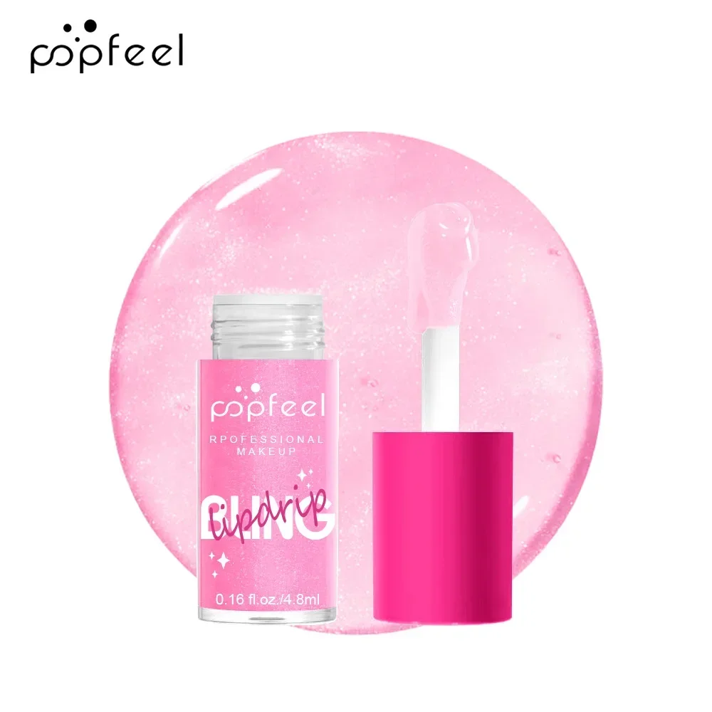 ที่ขายดีที่สุด Popfeel เพชรเปลี่ยนสีลิปสติก Make up Glossy Lips Plumper Gloss Lip Balm Oil Care Tint เครื่องสําอาง