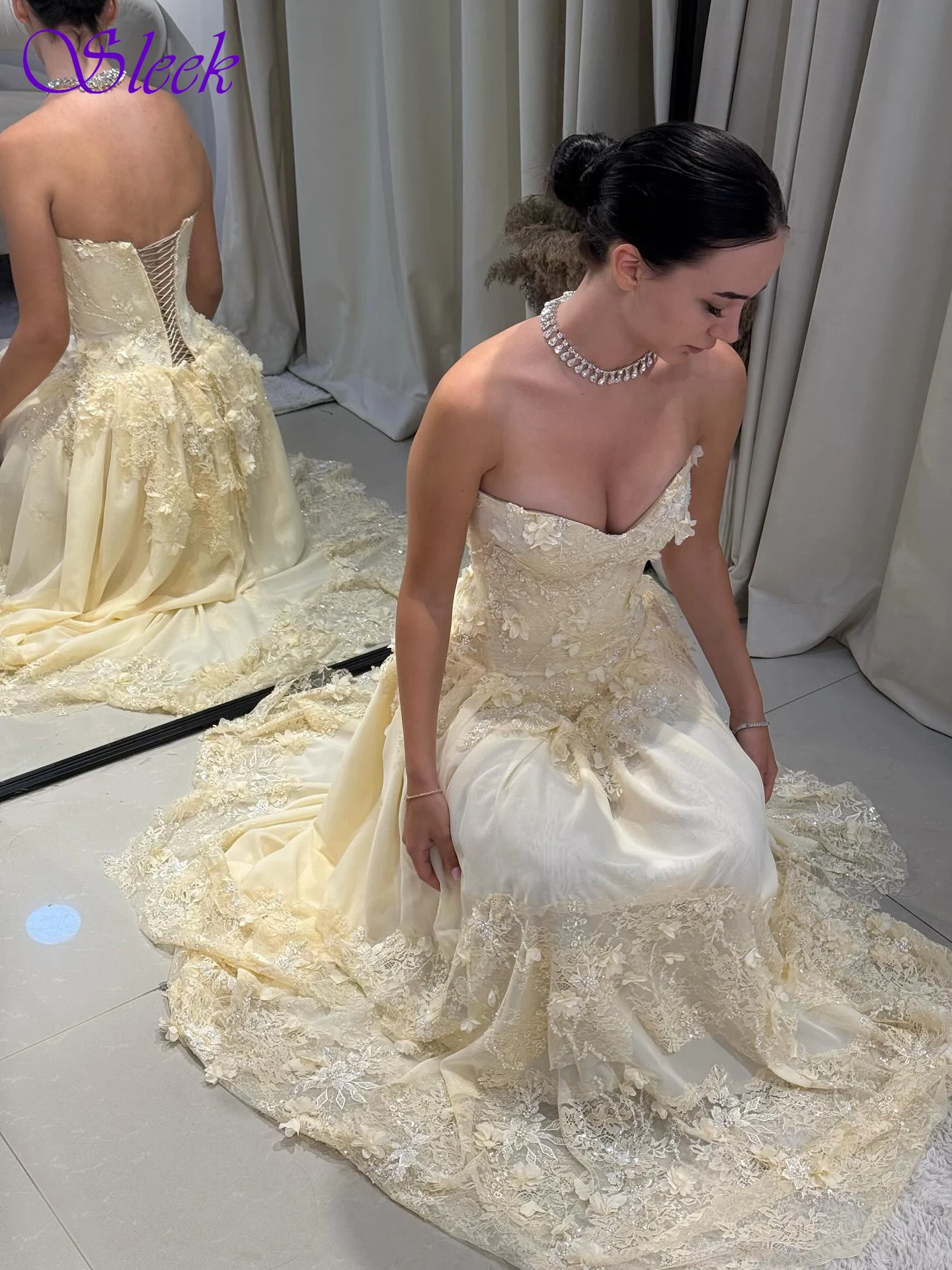 Elegancka, szyta na miarę suknia wieczorowa w kształcie litery A, bez ramiączek, modna, z temperamentem, szyta na zamówienie na specjalne okazje, wysokiej jakości suknia na studniówkę.