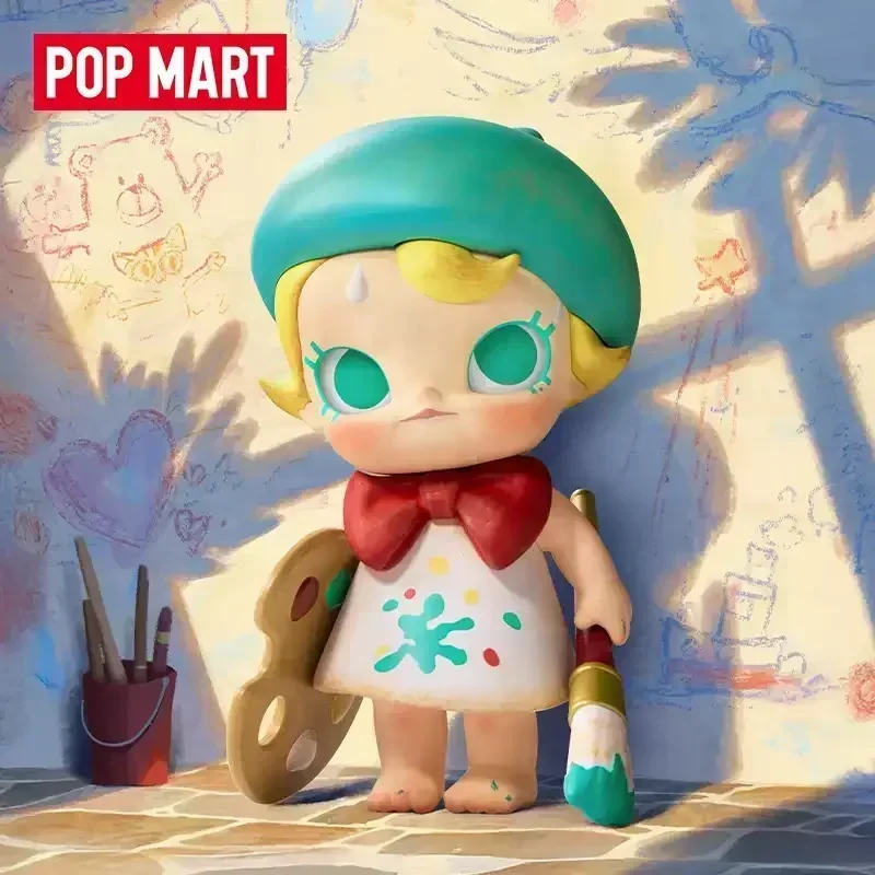 

POP MART Baby Molly Future Painter Series Blind Box Mystery Box Kawaii Ornaments Figurines Home Decor Desktop Model Dolls Gilrs