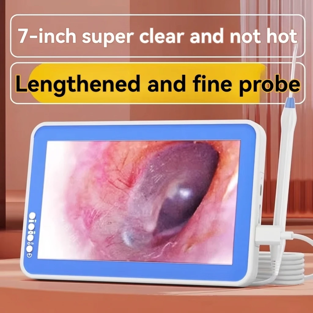 

Цифровой отоскоп 3,2 мм с 7-дюймовым HD-экраном и 6 светодиодами, функцией фотосъемки и видеозаписи