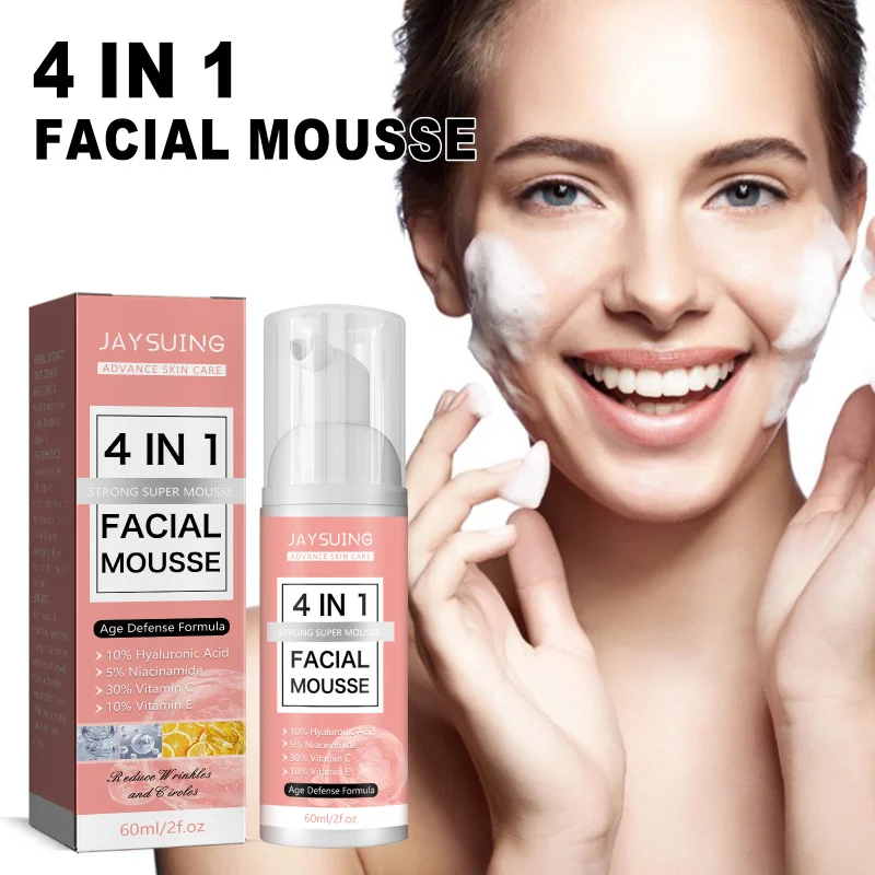 

4-In-1 Cleansing Mousse For Gentle Deep Facial Cleaning, Suitable For Various Skin Types, Moisturizing Facial Cleanser
