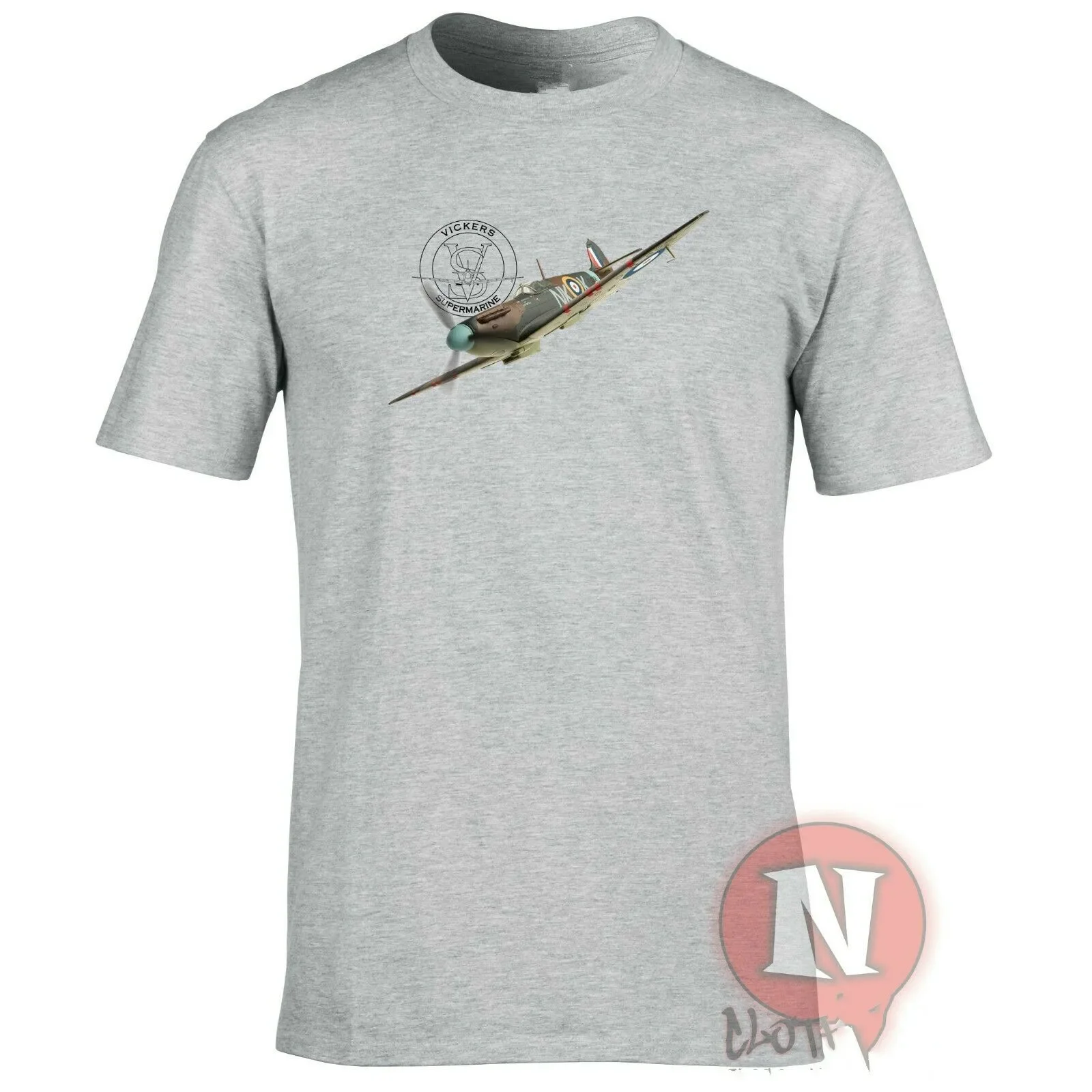 WWII RAF Spitfire Fighter Aircraft T Shirt. 100% Cotton Short Sleeve O-Neck Casual T-shirts Loose Top New Size S-3XL