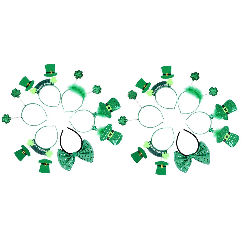 

12Pcs St Patricks Day Headband Shamrock Hairbands Kid Adult Festival Accessories St Patricks Day Accessories