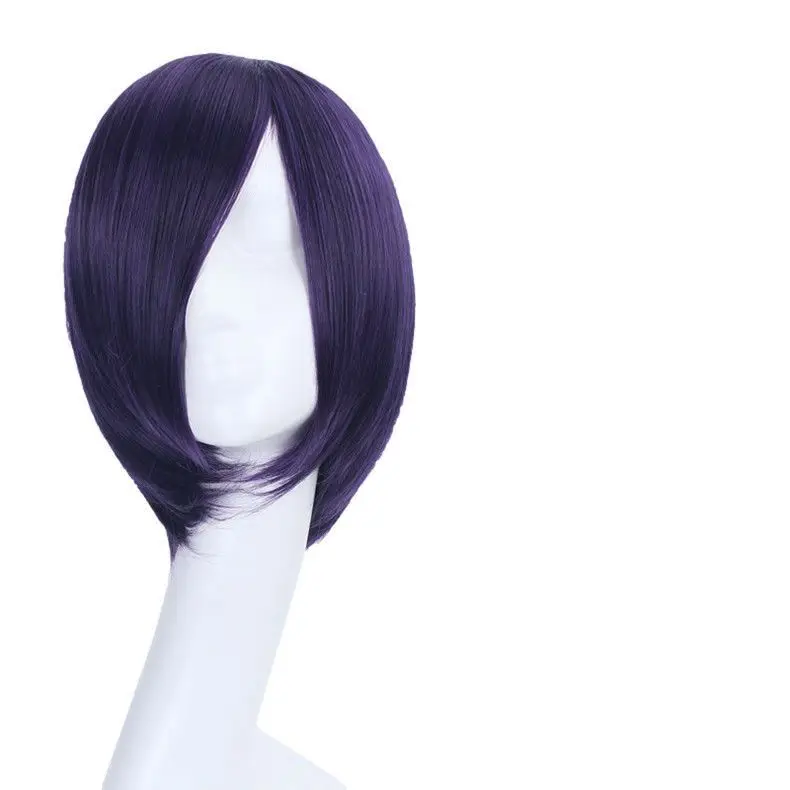 Peruca Tokyo Ghoul Touka Kirishima Cos |   Cabelo preto roxo curto amigável para iniciantes