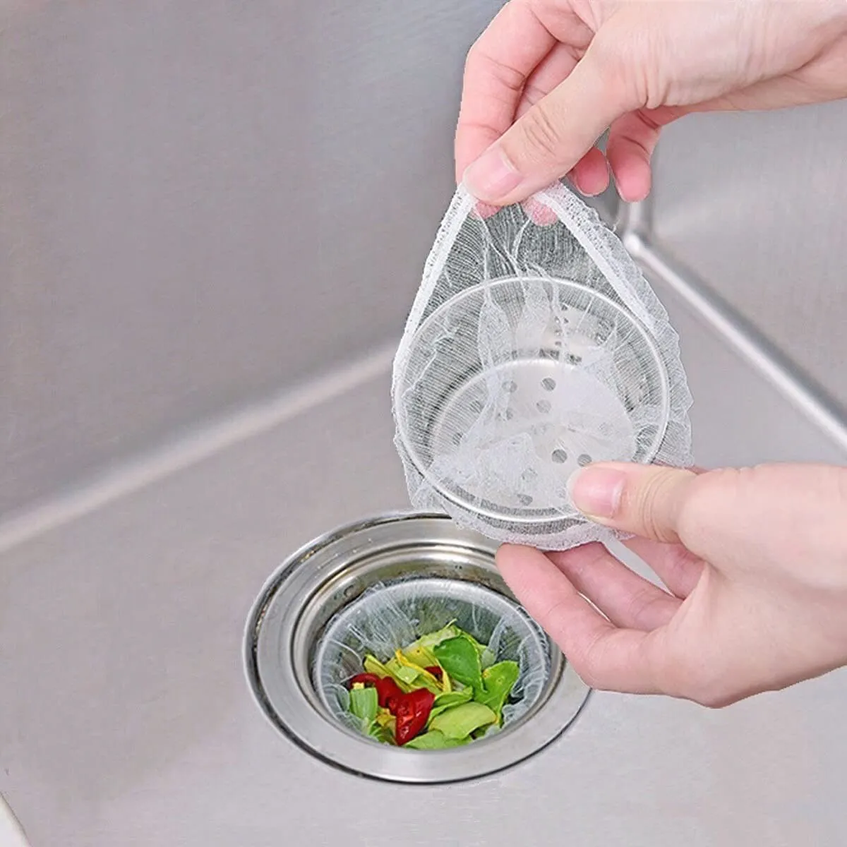 100PCS Kitchen Sink Strainer Mesh Bag Disposable Mesh Sink Strainer Bags Sink Net Strainer Filter Bags for Sink Drain Garbage