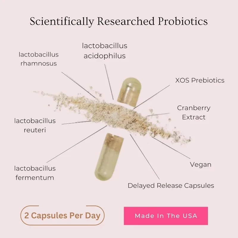 probióticos + prebióticos comprimidos de cranberry, equilíbrio de pH, suporte imunológico, saúde de microbiota, Lactobacillus acidophilus, 60 cápsulas