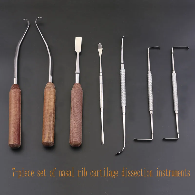 Nasenrippen-Knorpel-Schälinstrumentenset, Nasen-Kunststoff-Instrument aus Edelstahl, Doppelkopf-Ionenrippen-Knorpel-Schneidmesser