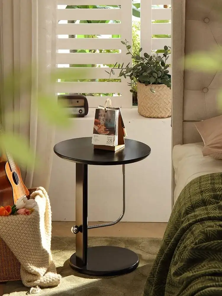 

Прикроватный столик в ретро-стиле из массива дерева, передвижной, для гостиной, французский стиль, маленький угловой столик-полка, мебель