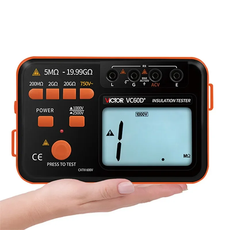 VICTOR Ohm Meters VC60B+ VC60D+ VC60E+ 10000V/2500V/5000V Digital Insulation Resistance Tester Digital Megohmmeter