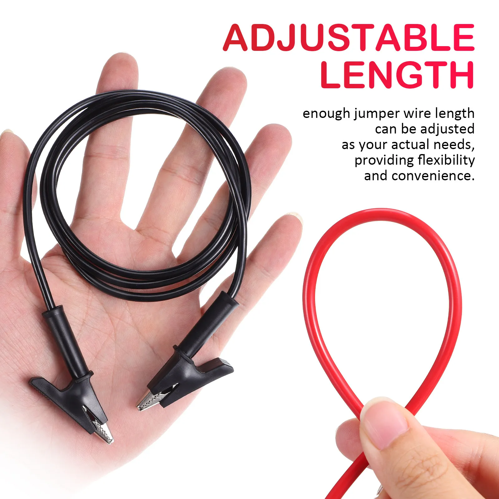 8Pcs Jumper Wire Kit with Dual Ended Crocodile Clips Electrical Test Leads for Multimeter Prototyping Stable Copper Core