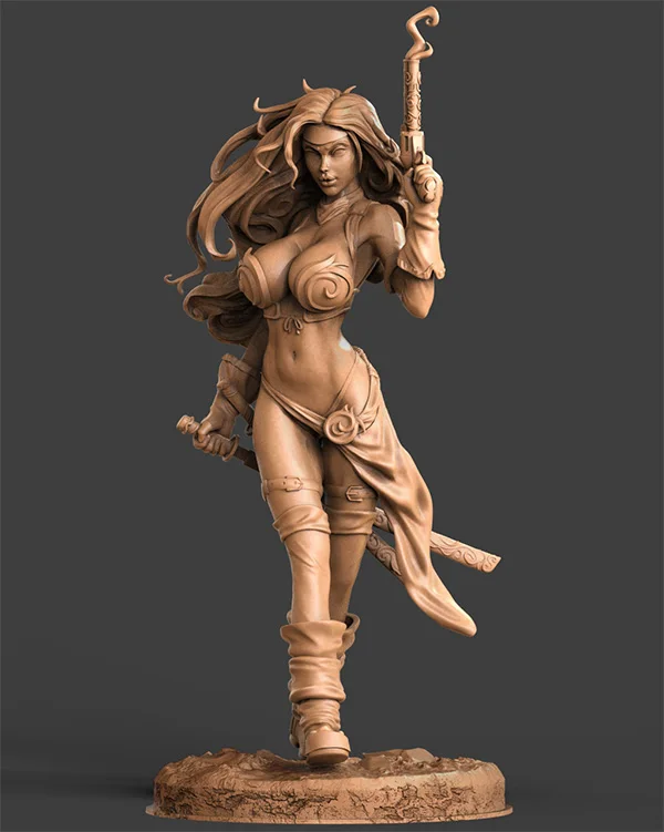 1/18 100mm 1/24 75mm Resin Model Girl Warrior  Unpainted 1/24 7.5CM  Figurine Painted 1091