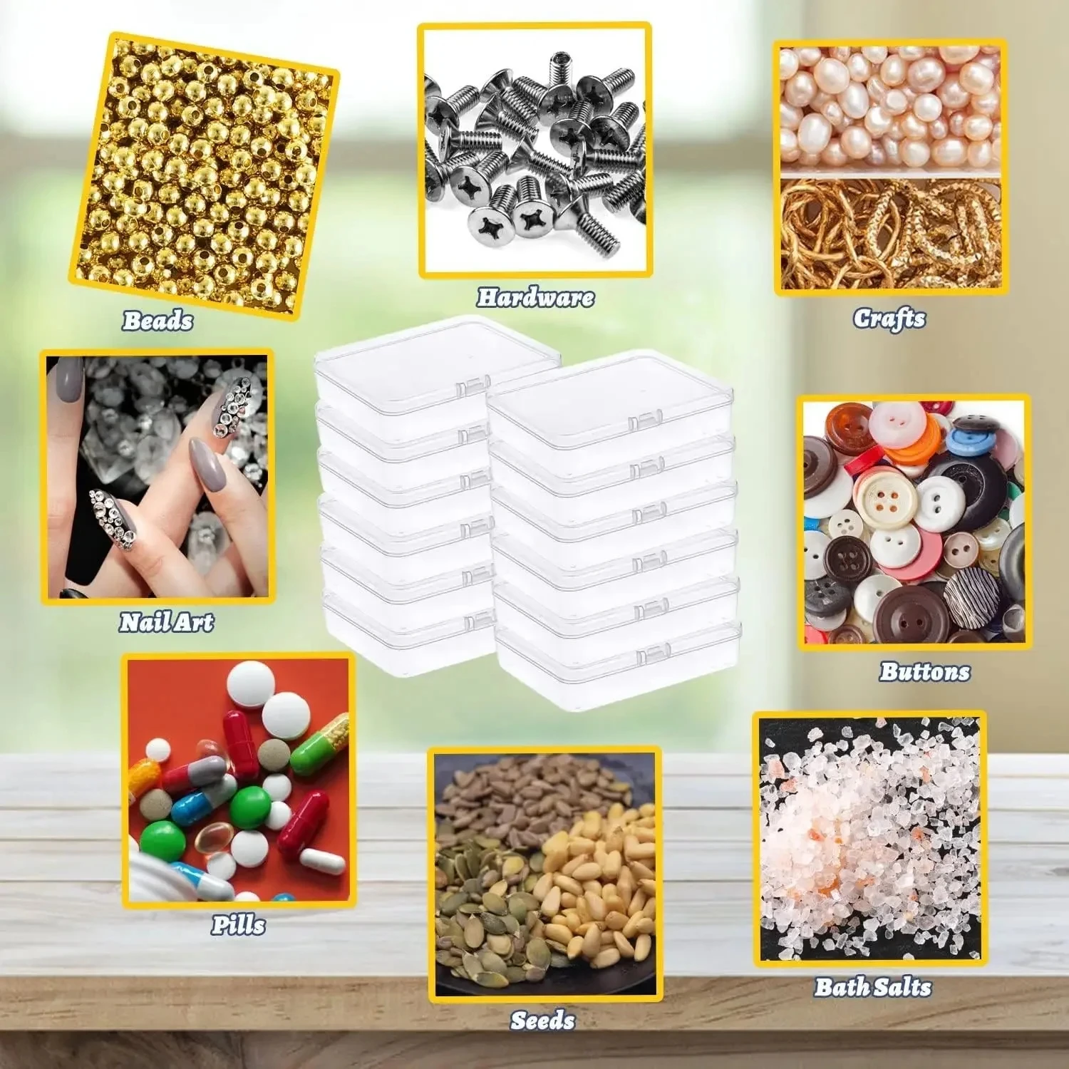 20/30/50PCS Rechteckige Lagerung Box mit Deckel Kleine Container Karte Lernen Liefert Schraube Batterie Transparente Lagerung box – Detail 1