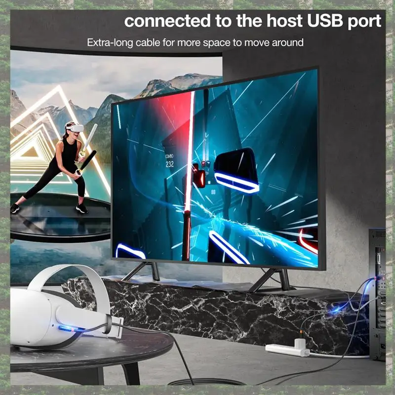 أفضل كابل وصلة VR لـ 2025-USB3.2 Gen1 لـ Oculus Quest 1 2 3/PICO Neo 3/PICO 4 شحن سريع 9 فولت 2 أمبير 5 جيجابت في الثانية USB-C خط بث VR