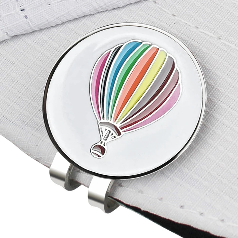 Hot Air Balloon Pattern Golf Ball Markers with Hat Clips Removable Attaches Easily to Golf Cap Gifts Golf Ball Marker Hat Clip